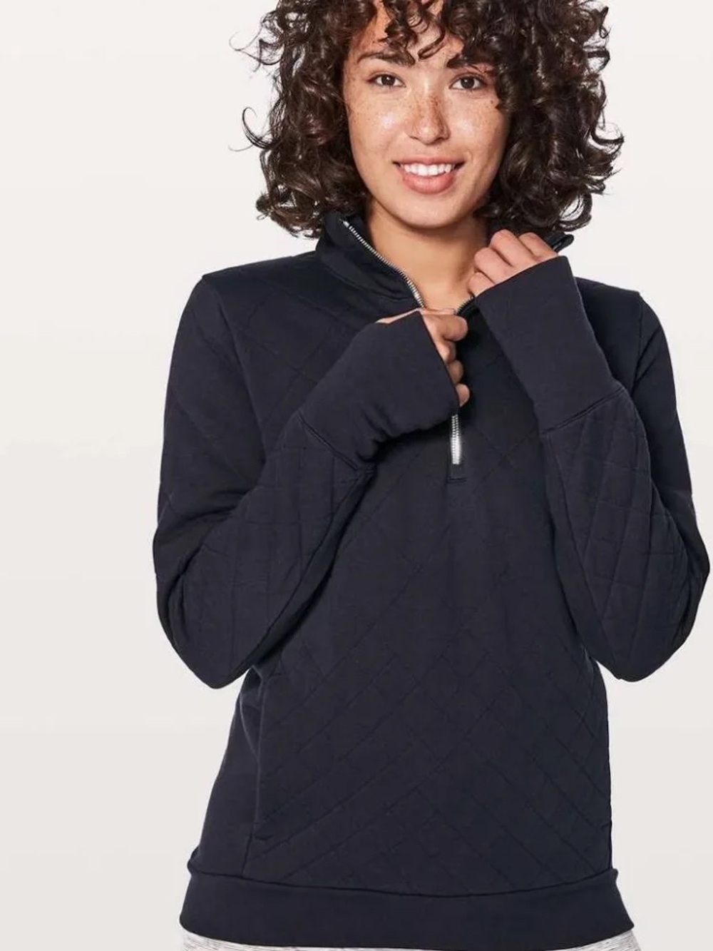 Lululemon Forever warm pullover *quilted black size 4